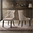 Carolina Classics Julia Linen Upholstered Dining Chair in Espresso/Cream (2)