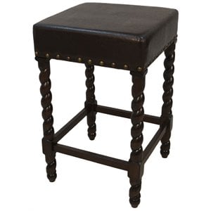 Carolina Classics Remick 24&quot Counter Stool Espresso Brown Leatherette