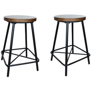 Carolina Classics Illona 24&quot Counter Height Stool Elm Black (Set of 2)