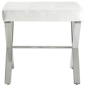 Carolina Classics Elisabetta Vanity Bench White/Chrome