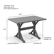 Carolina Classics Florence 30 x 48 Trestle Table Weathered Gray