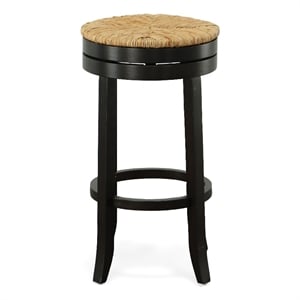 Carolina Classics Irving 30&quot Swivel Rush Seat Bar Stool in Espresso