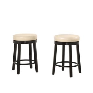 Carolina Classics Era Swivel 24&quot Counter Stool in Cream and Espresso (Set of 2)