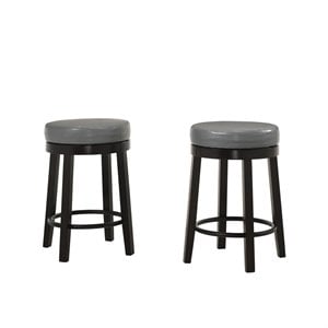 Carolina Classics Era Swivel 24&quot Counter Stool in Gray and Espresso (Set of 2)