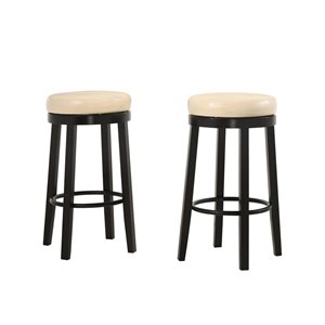 Carolina Classics Era Swivel 30&quot Bar Stool in Cream and Espresso (Set of 2)