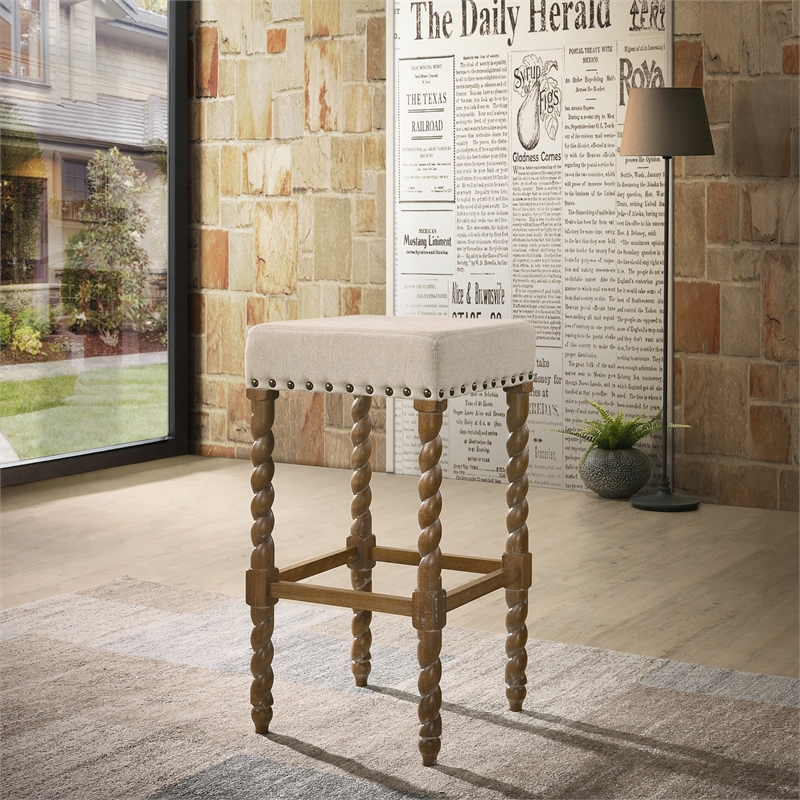 Carolina Classics Remick Farmhouse Chic 30 Inch Bar Stool Set (2-Piece)
