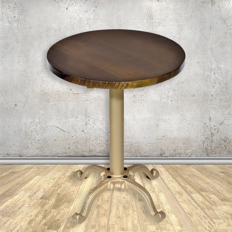 Carolina Classics Elettra Adjustable Vintage Table in Elm and Gold