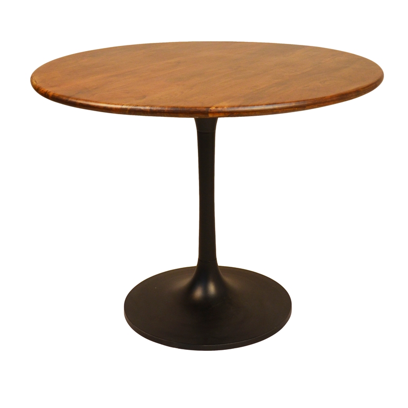 Carolina Classics Alden Wood Top 40 In Round Dining Table in Elm and Black