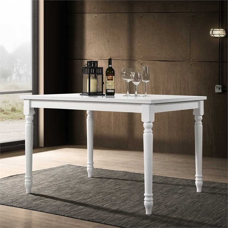 Carolina Classics Draven Farmhouse Wood Dining Table in White