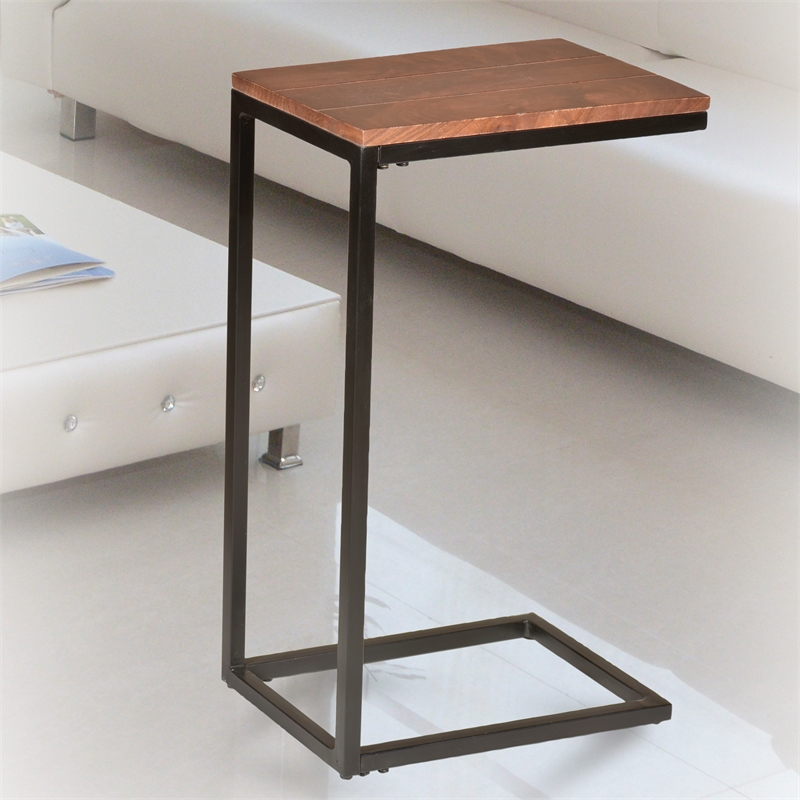 Carolina Classics Aggie Wood Computer Tray Table in Chestnut and Black