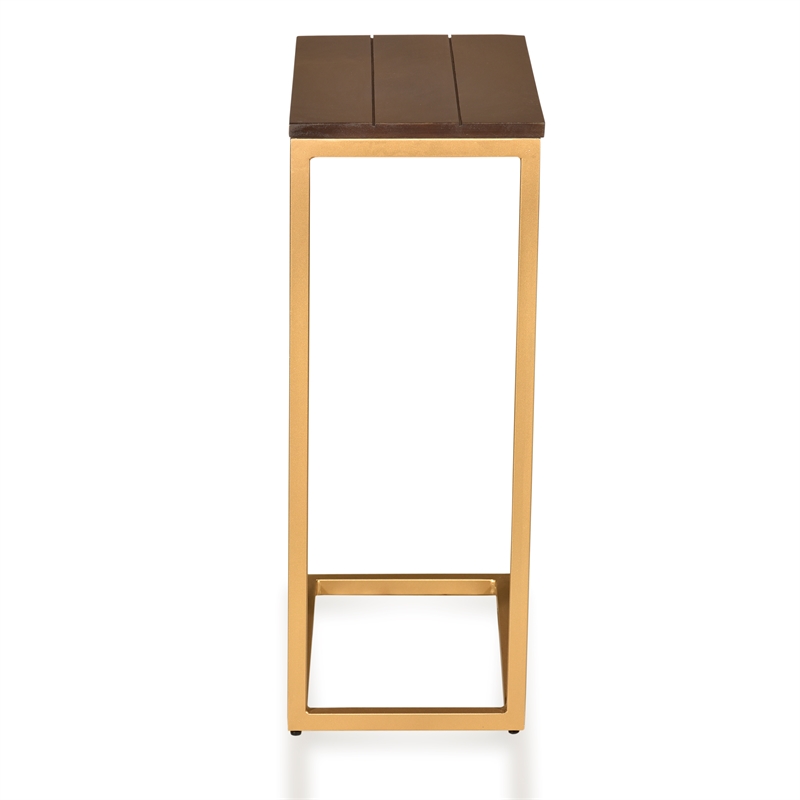 Carolina Classics Aggie Wood Computer Tray Table in Elm and Gold