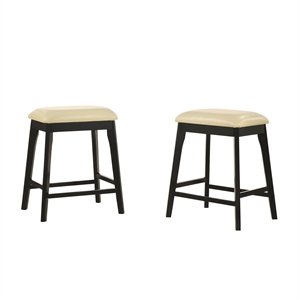 Carolina Classics Mirabelle 25&quot Wood Counter Stool in Cream (Set of 2)