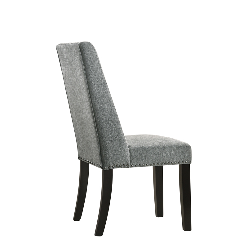 Carolina Classics Laurant Upholstered Wood Dining Chair in Gray (Set of 2)