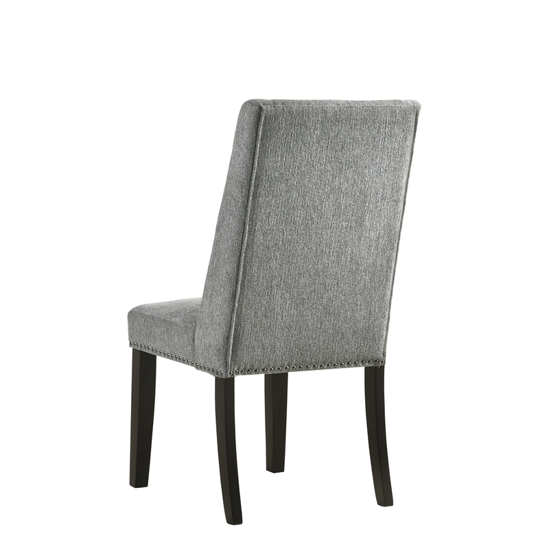 Carolina Classics Laurant Upholstered Wood Dining Chair in Gray (Set of 2)