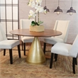 Carolina Classics Gio Pedestal Dining Table in Elm/Gold