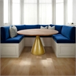 Carolina Classics Gio Pedestal Dining Table in Elm/Gold