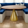 Carolina Classics Gio Pedestal Dining Table in Elm/Gold