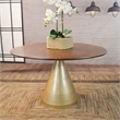 Carolina Classics Gio Pedestal Dining Table in Elm/Gold