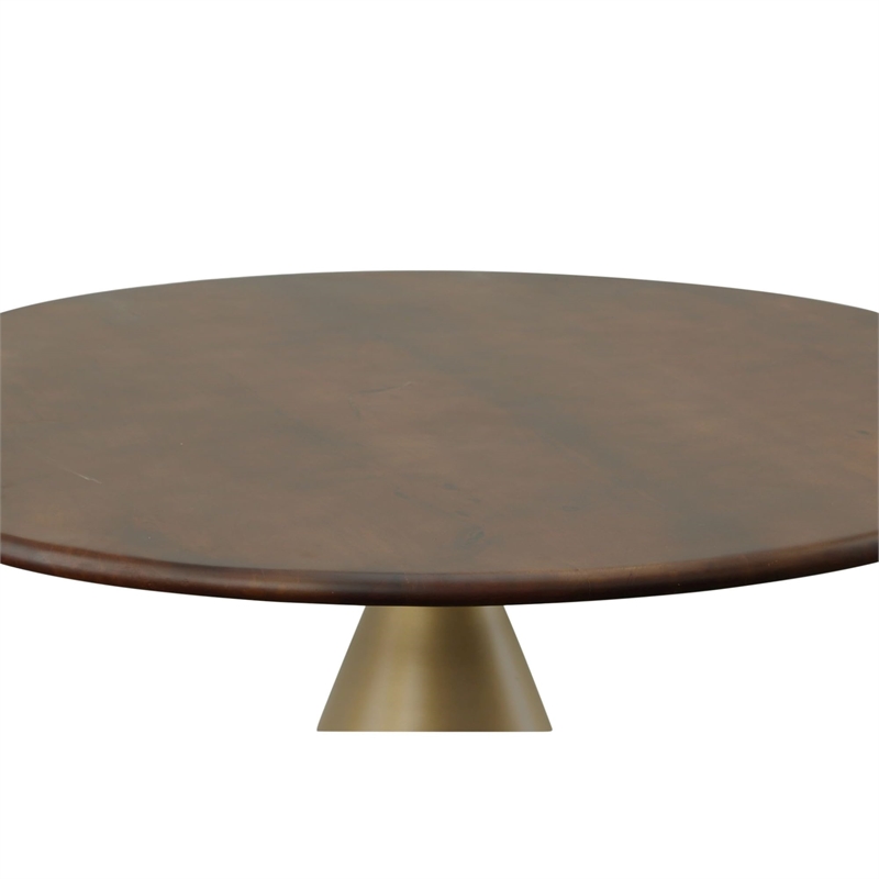 Carolina Classics Gio Pedestal Dining Table in Elm/Gold