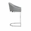 Carolina Classics Torano 26 In Upholstered Counter Stool in Gray/Chrome