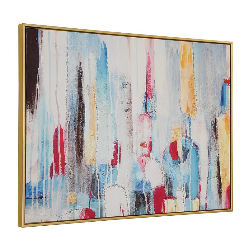 Carolina Classics Rainy Forest Abstract Wall Art 30 x 39 with Gold Frame