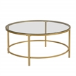 Carolina Classics Verazano Glass Top 36 In Round Coffee Table in Gold