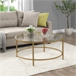 Carolina Classics Verazano Glass Top 36 In Round Coffee Table in Gold