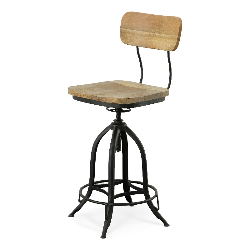 Carolina Classics Mason Adjustable Stool in Natural/Black
