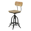 Carolina Classics Mason Adjustable Stool in Natural/Black