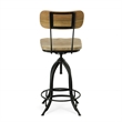 Carolina Classics Mason Adjustable Stool in Natural/Black