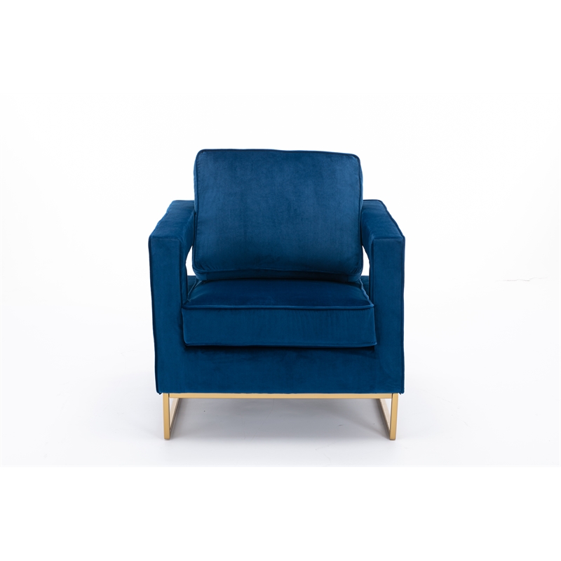 Carolina Classics Adadon 33 In Wide Velvet Upholstered Arm Chair in Navy Blue