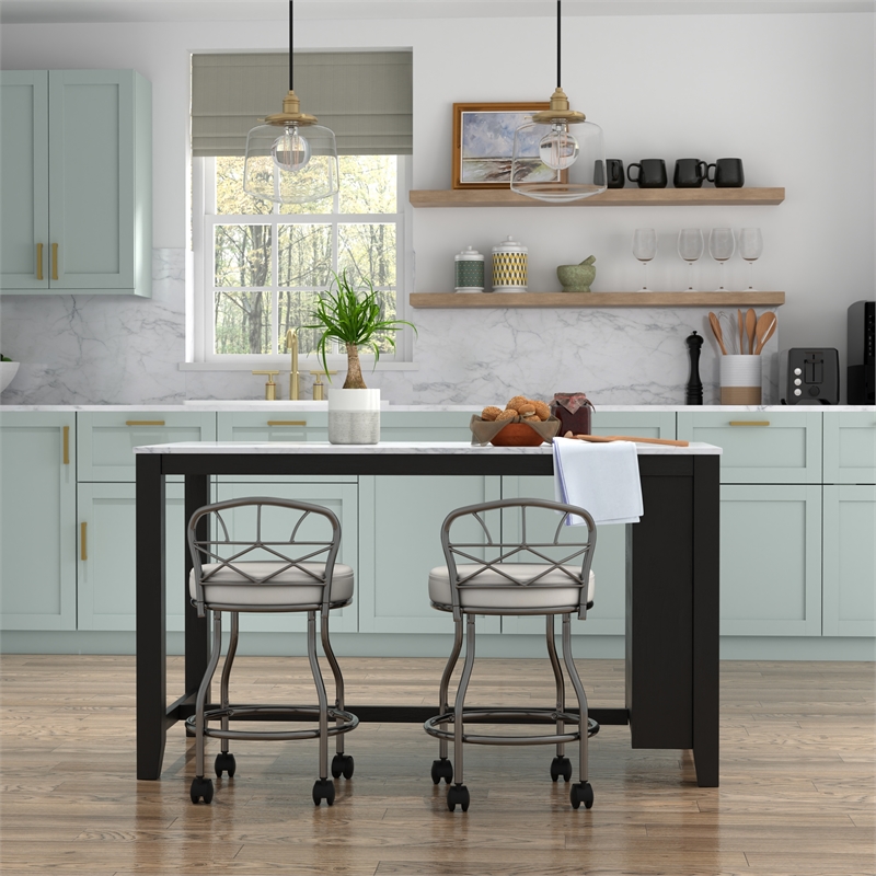 Carolina Classics Diana X-Back Vanity Bench with Casters in Chrome