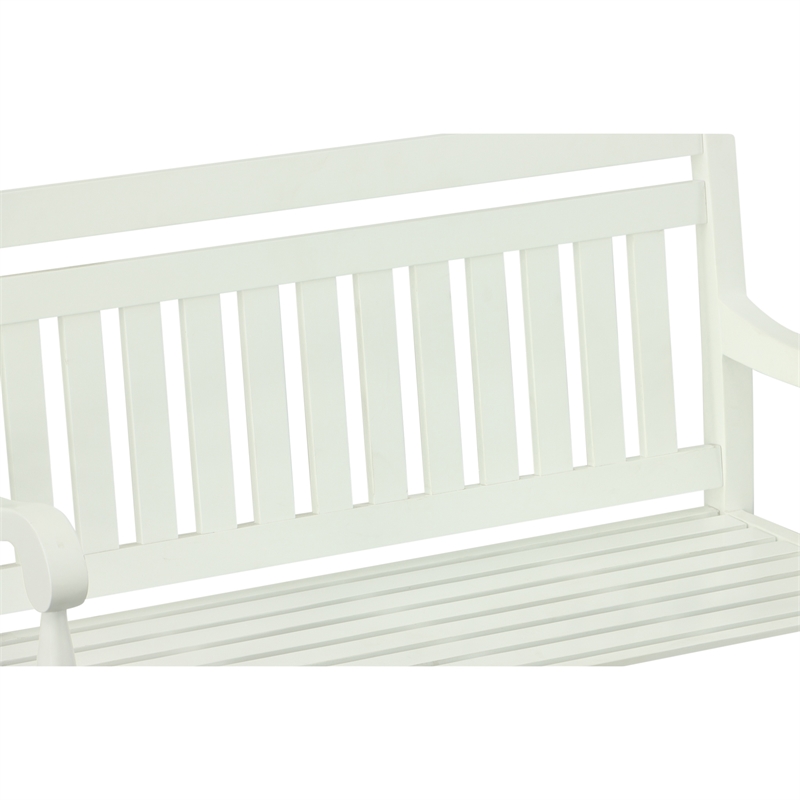 Carolina Classics Belmont Outdoor RTA Wooden Bench in White