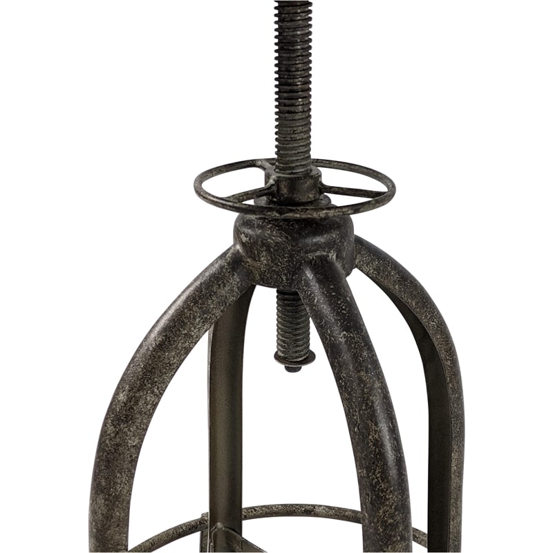 Carolina Classics Mason Adjustable Stool in Natural Driftwood/Aged Iron