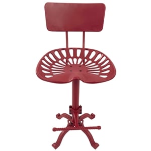 Carolina Classics August Tractor Seat Stool with Back in Red