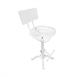Carolina Classics August Tractor Seat Stool with Back in White