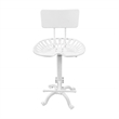 Carolina Classics August Tractor Seat Stool with Back in White