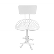 Carolina Classics August Tractor Seat Stool with Back in White