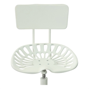 Carolina Classics August Tractor Seat Stool with Back in White