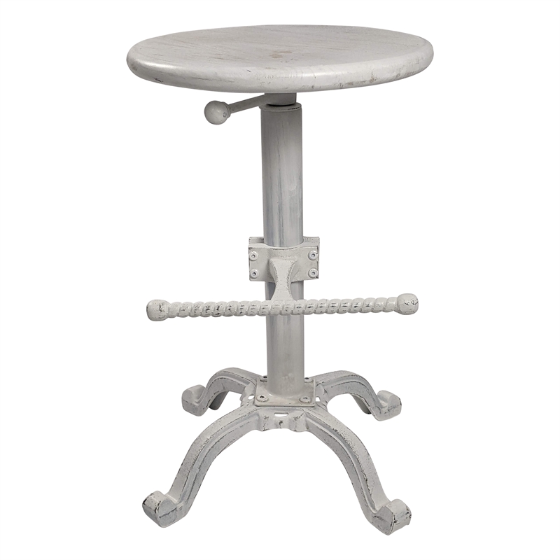 Carolina Classics Justin Adjustable Stool in Whitewash