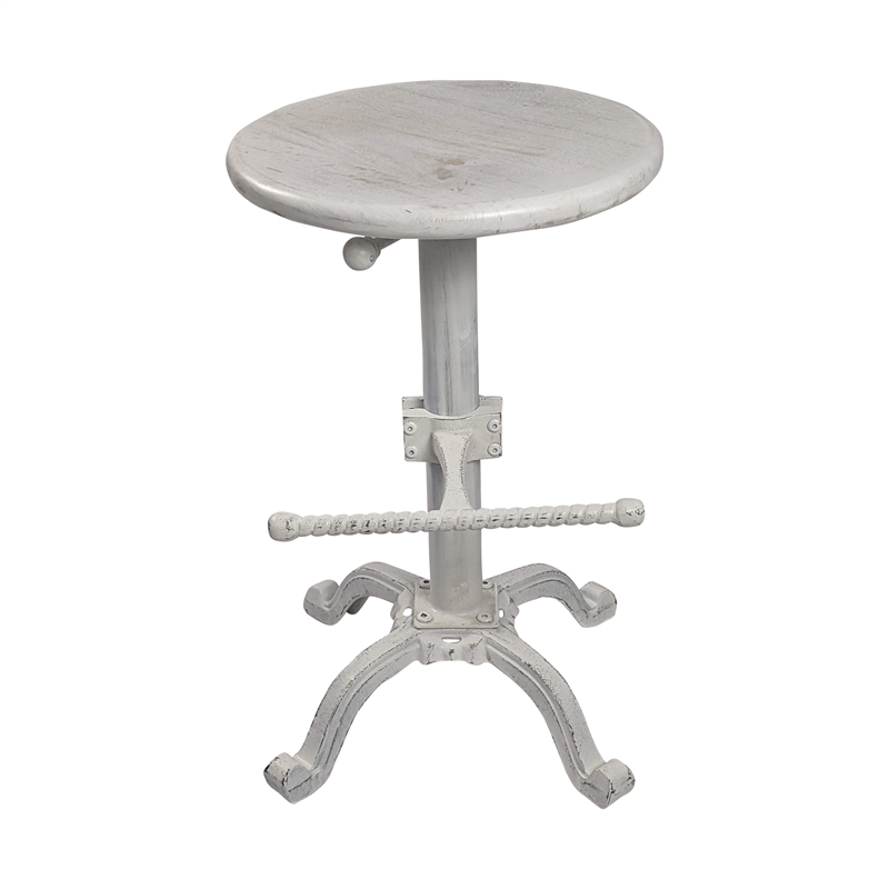 Carolina Classics Justin Adjustable Stool in Whitewash