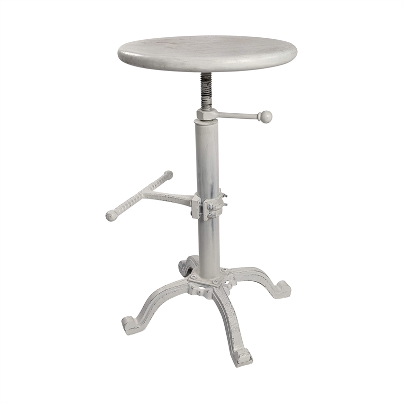 Carolina Classics Justin Adjustable Stool in Whitewash