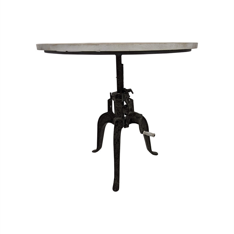 Carolina Classics Bentley Adjustable Crank Table in Natural Driftwood/Aged Iron