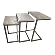 Carolina Classics Addison Nesting Table Set in Natural Driftwood/Aged Iron