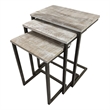 Carolina Classics Addison Nesting Table Set in Natural Driftwood/Aged Iron