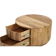 Carolina Classics Christa 2-Drawer Round Wood Coffee Table in Brown