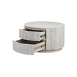Carolina Classics Christa 2-Drawer Round Wood Coffee Table in Whitewash