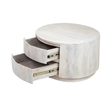 Carolina Classics Christa 2-Drawer Round Wood Coffee Table in Whitewash