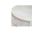 Carolina Classics Christa 2-Drawer Round Wood Coffee Table in Whitewash