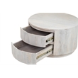 Carolina Classics Christa 2-Drawer Round Wood Coffee Table in Whitewash